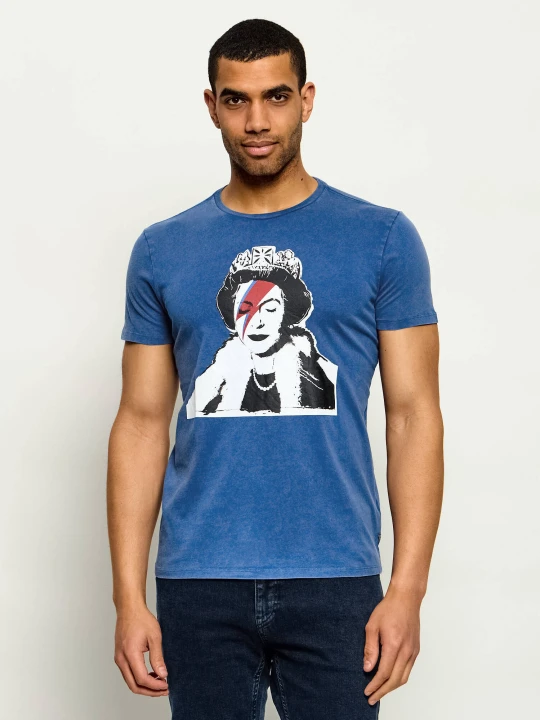 Zdjęcie produktu GUESS T-shirt BANKSY QUEEN | Guess x Brandalised | Regular Fit niebieski