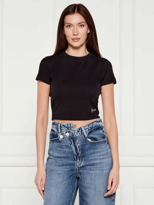 Zdjęcie produktu GUESS T-shirt BASIC | Cropped Fit czarny