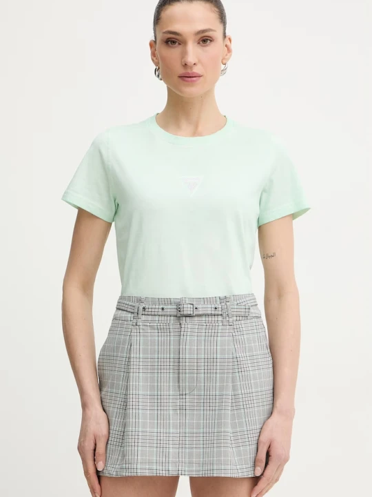 Zdjęcie produktu Guess t-shirt basic damski bawełniany zielony