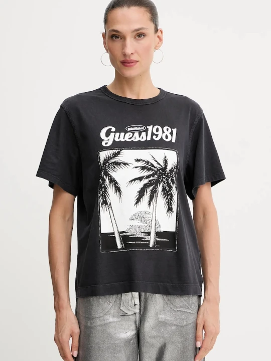 Zdjęcie produktu Guess t-shirt bawełniany czarny