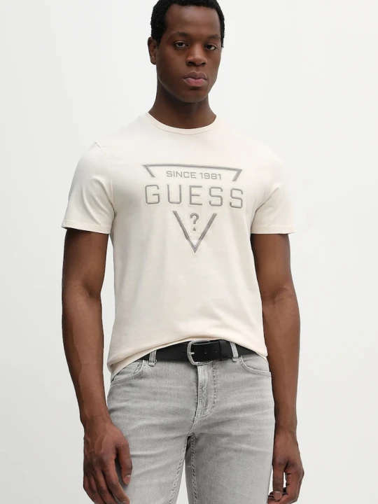 Zdjęcie produktu Guess t-shirt bawełniany beżowy