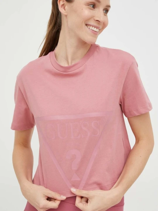 Zdjęcie produktu Guess t-shirt bawełniany ADELE różowy