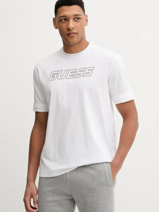 Zdjęcie produktu Guess t-shirt bawełniany GUSTAVE biały