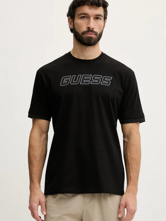 Zdjęcie produktu Guess t-shirt bawełniany GUSTAVE czarny