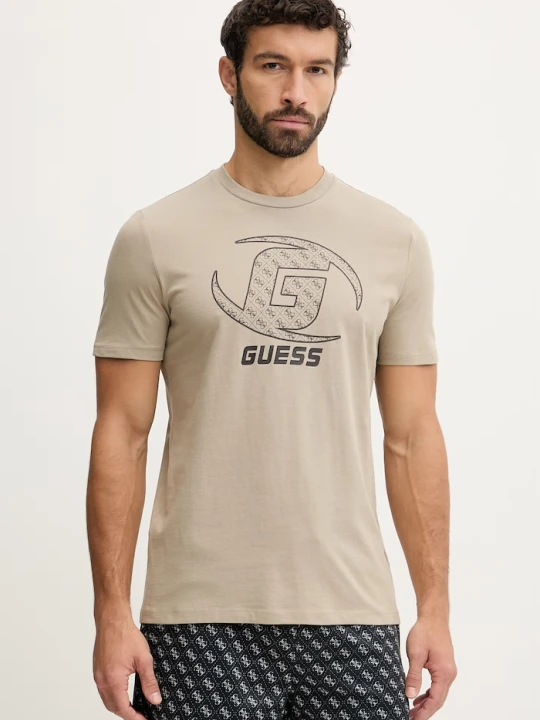 Zdjęcie produktu Guess t-shirt bawełniany KELE beżowy