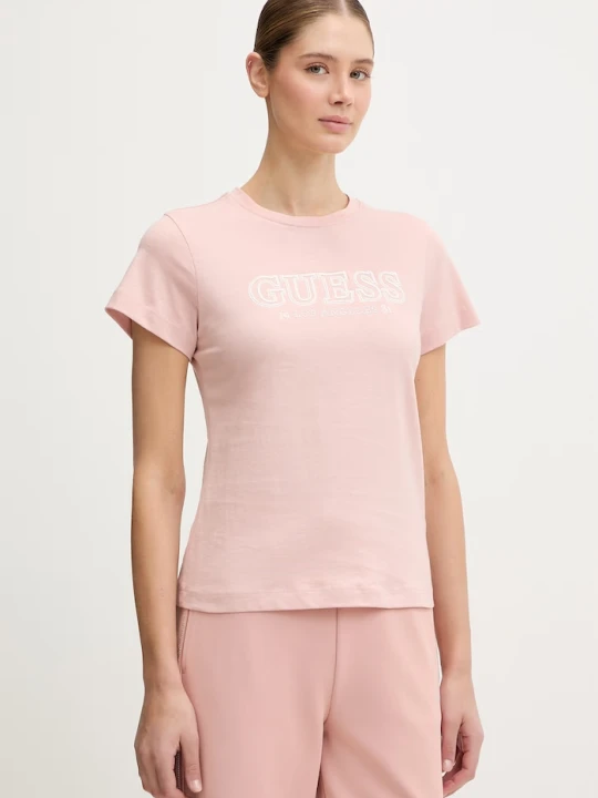 Zdjęcie produktu Guess t-shirt bawełniany KETTY różowy