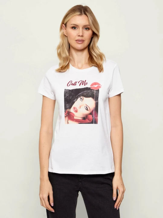 Zdjęcie produktu GUESS T-shirt CALL ME EASY | Slim Fit biały