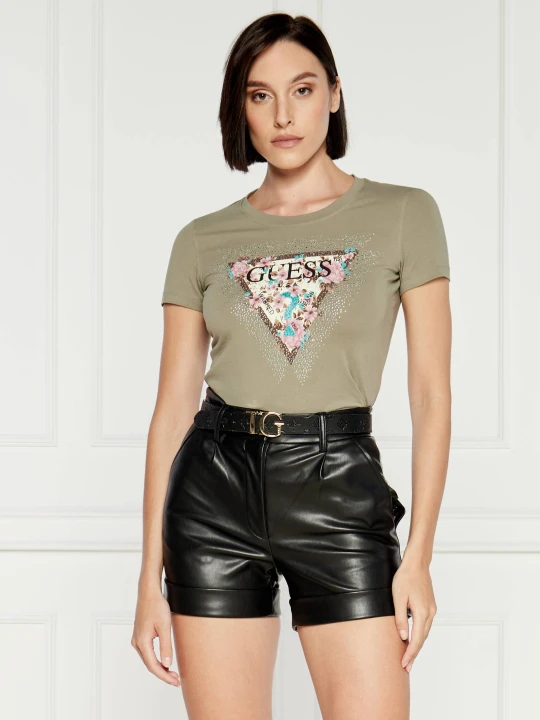 Zdjęcie produktu GUESS T-shirt Cherry Flower | Slim Fit khaki