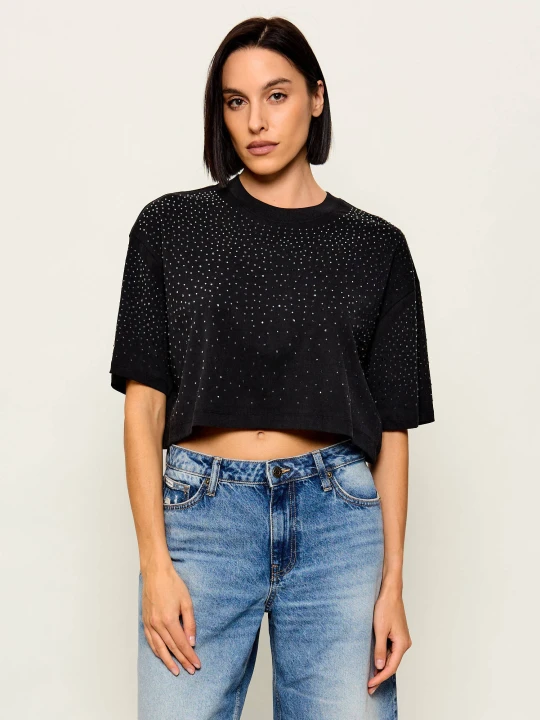 Zdjęcie produktu GUESS T-shirt | Cropped Fit czarny