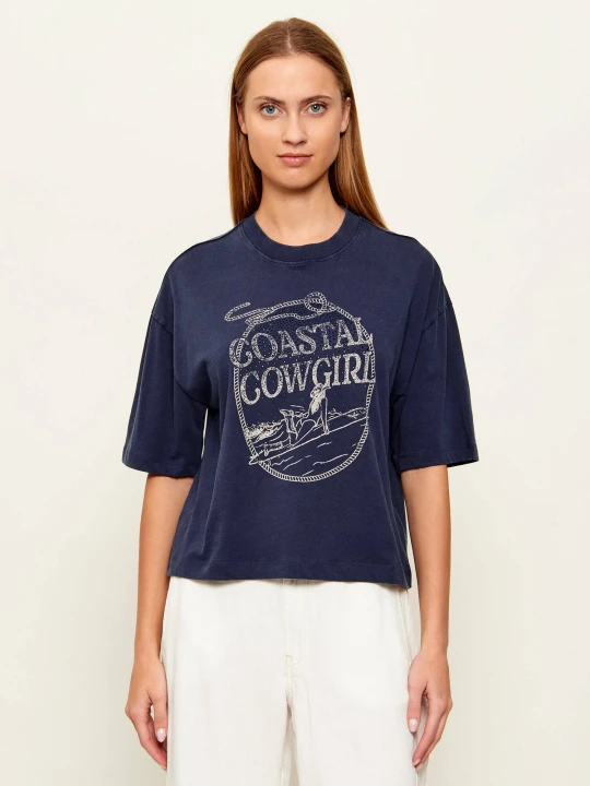 Zdjęcie produktu GUESS T-shirt | Cropped Fit granatowy