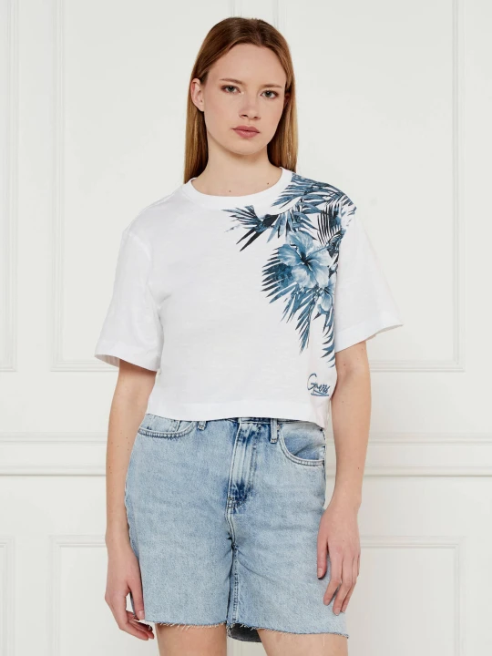 Zdjęcie produktu GUESS T-shirt | Cropped Fit biały