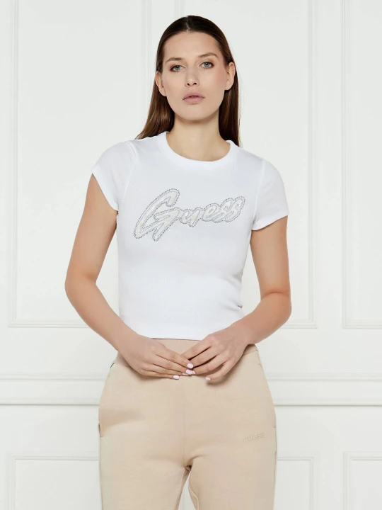 Zdjęcie produktu GUESS T-shirt | Cropped Fit biały