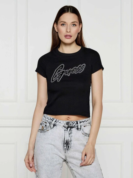 Zdjęcie produktu GUESS T-shirt | Cropped Fit czarny