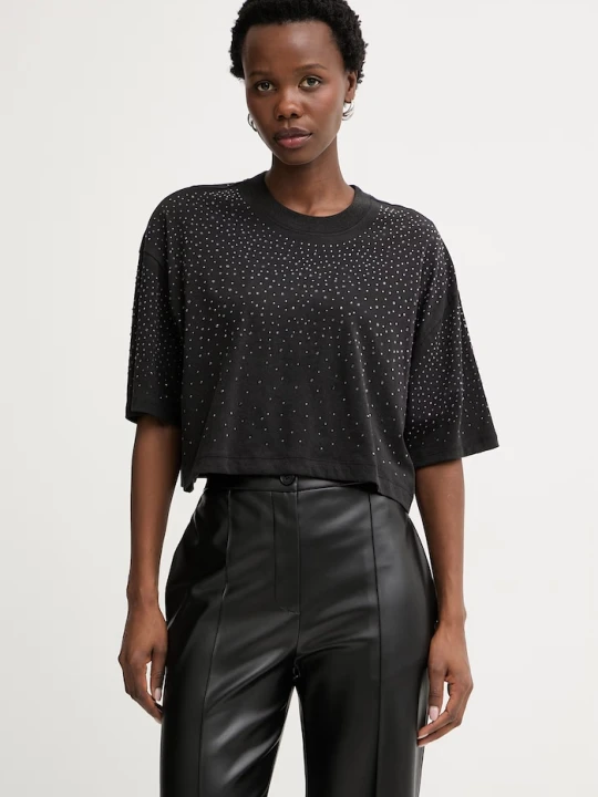 Zdjęcie produktu Guess T-shirt damski bawełniany czarny