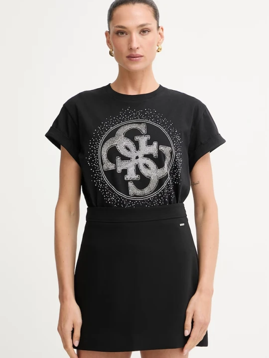 Zdjęcie produktu Guess T-shirt damski bawełniany czarny