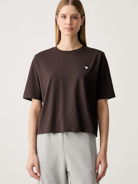Zdjęcie produktu Guess T-shirt damski bawełniany brązowy