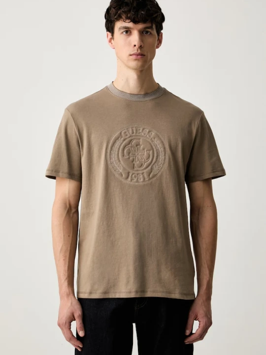 Zdjęcie produktu Guess T-shirt bawełniany beżowy