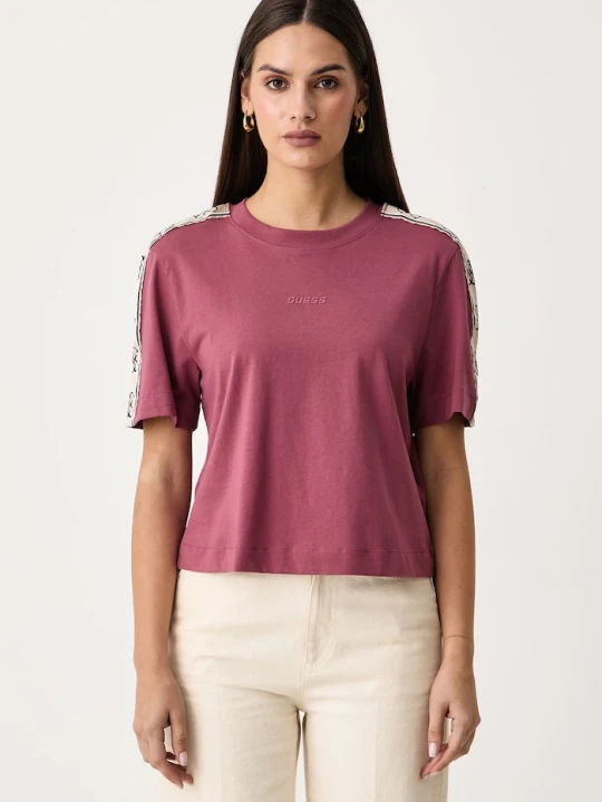 Zdjęcie produktu Guess T-shirt damski bawełniany BRITNEY różowy