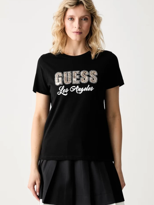 Zdjęcie produktu Guess T-shirt damski bawełniany czarny