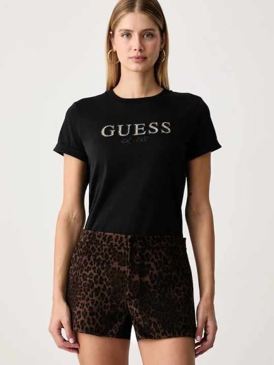 Zdjęcie produktu Guess T-shirt damski bawełniany czarny