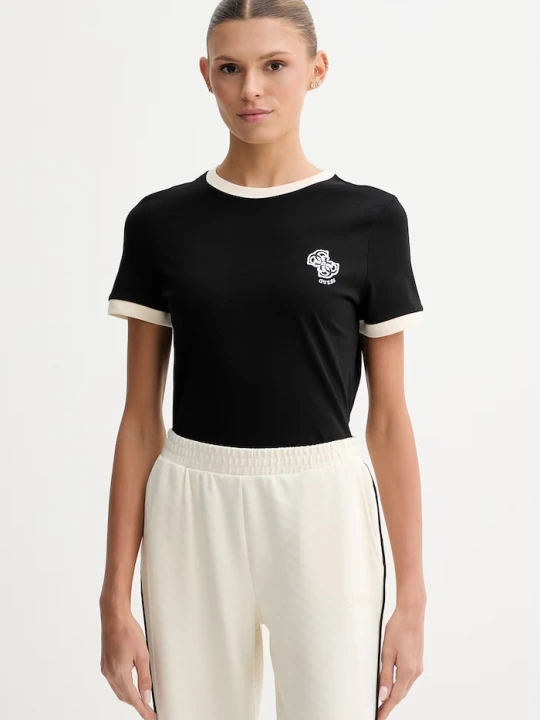 Zdjęcie produktu Guess t-shirt damski bawełniany GRETA czarny