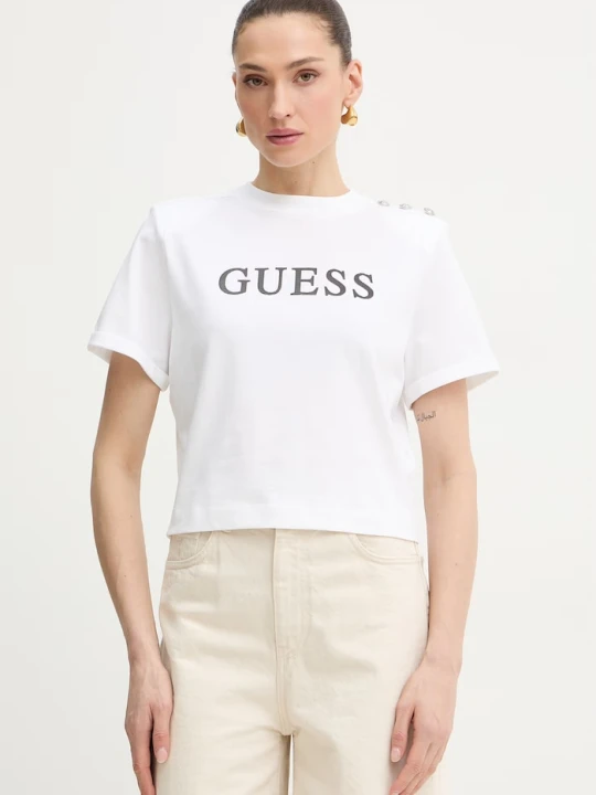 Zdjęcie produktu Guess t-shirt damski bawełniany MARINA biały