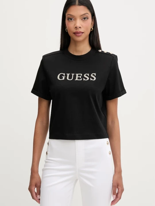 Zdjęcie produktu Guess t-shirt damski bawełniany MARINA czarny