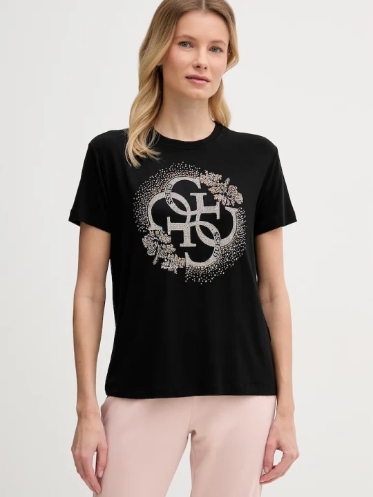 Zdjęcie produktu Guess t-shirt damski CORINNE czarny