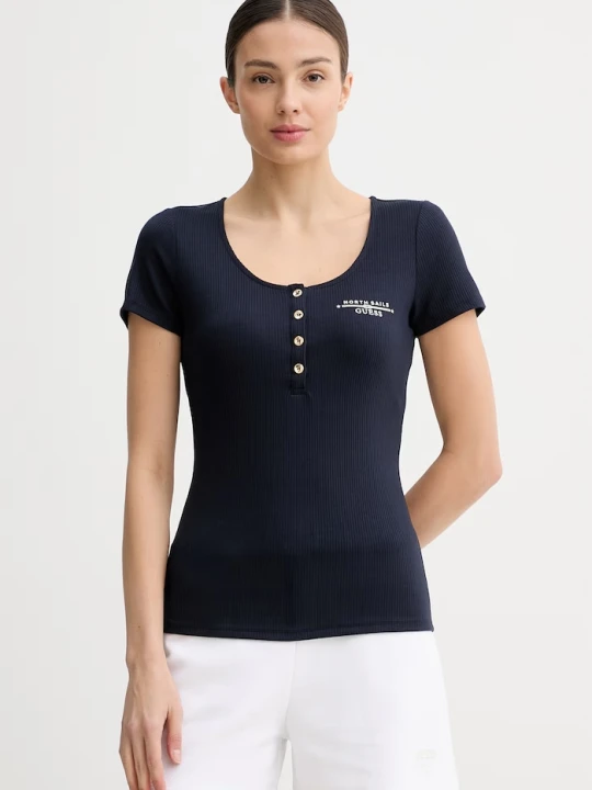 Zdjęcie produktu Guess t-shirt damski X NORTH SAILS granatowy