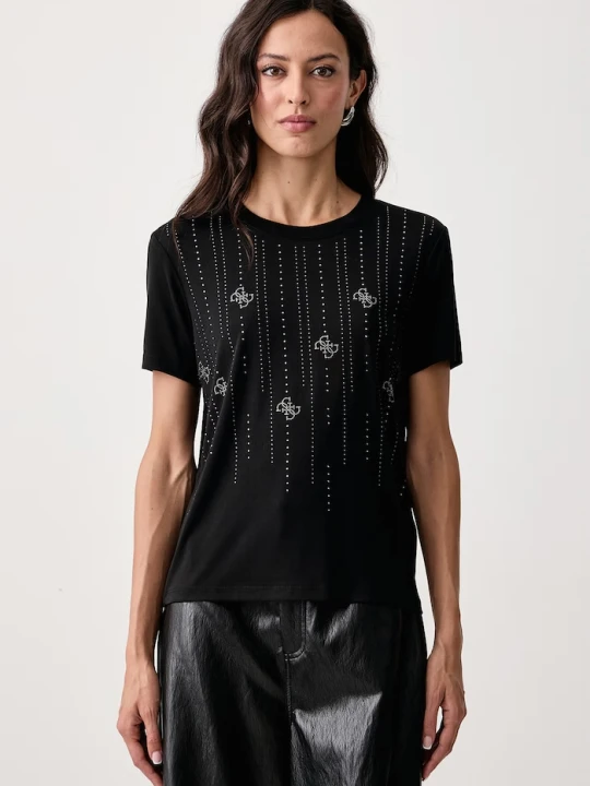 Zdjęcie produktu Guess T-shirt damski z modalem czarny