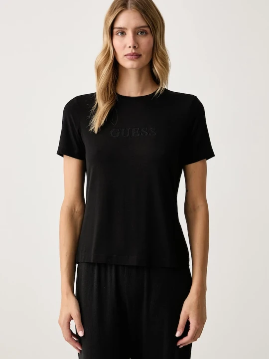 Zdjęcie produktu Guess T-shirt damski z modalem MARIKA czarny