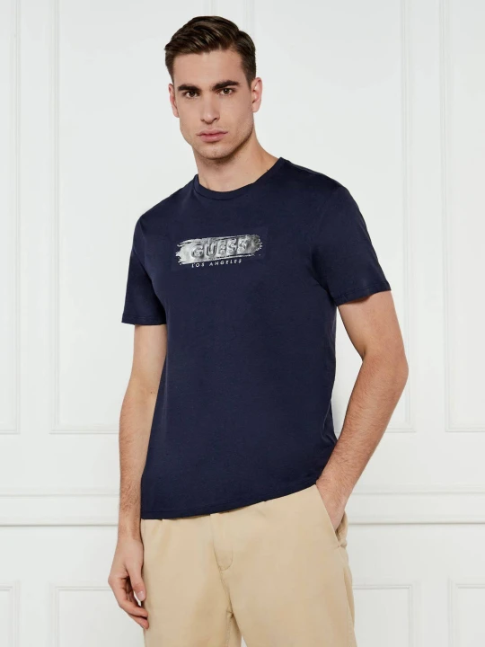 Zdjęcie produktu GUESS T-shirt DEBOSS | Slim Fit granatowy