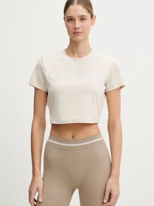 Zdjęcie produktu Guess t-shirt dziecięcy COUTURE beżowy