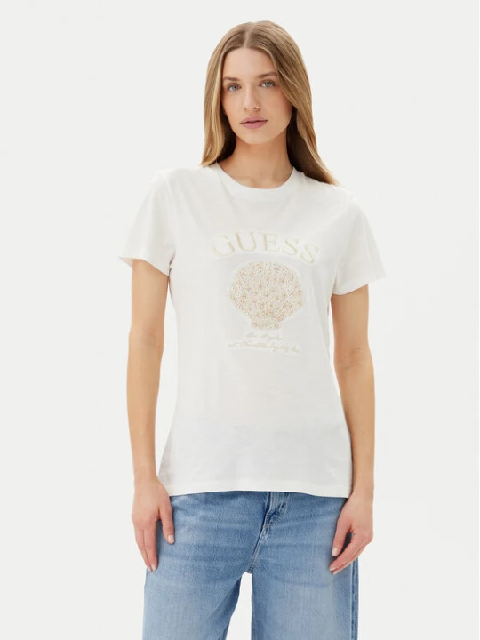 Zdjęcie produktu Guess T-Shirt E5GI03 K8G01 Biały Regular Fit
