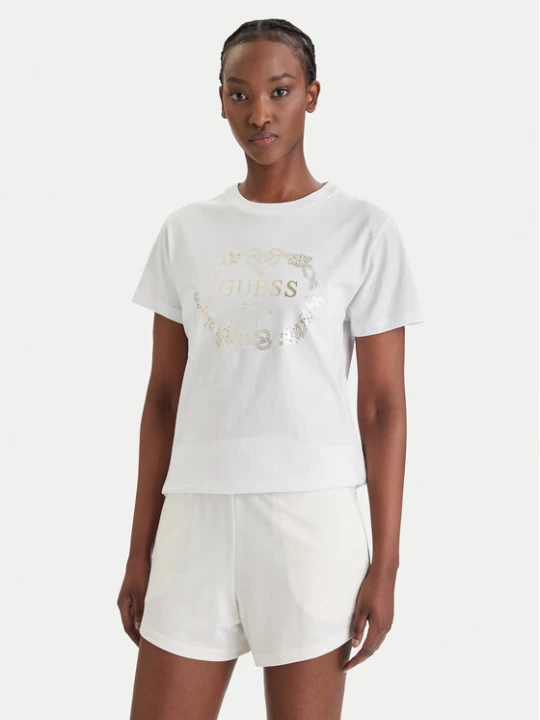 Zdjęcie produktu Guess T-Shirt E6GI00 I3Z14 Biały Regular Fit