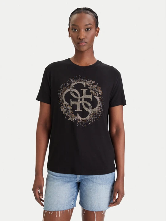 Zdjęcie produktu Guess T-Shirt E6GI01 K68D2 Czarny Regular Fit