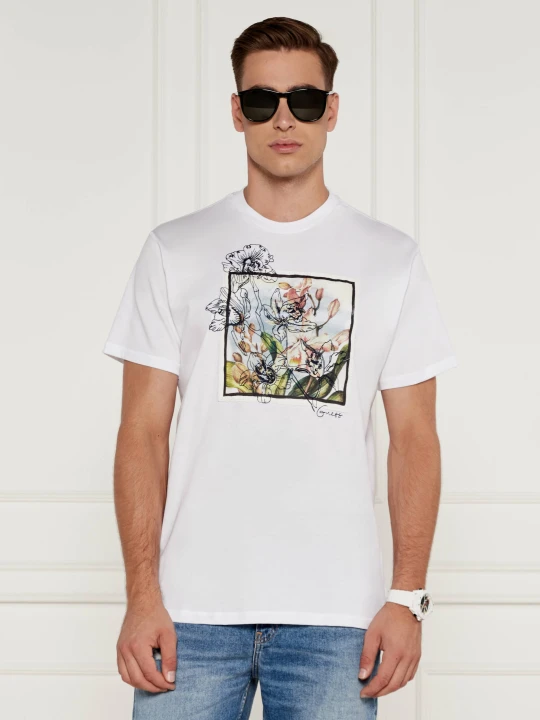 Zdjęcie produktu GUESS T-shirt FLOWER BOX | Regular Fit biały