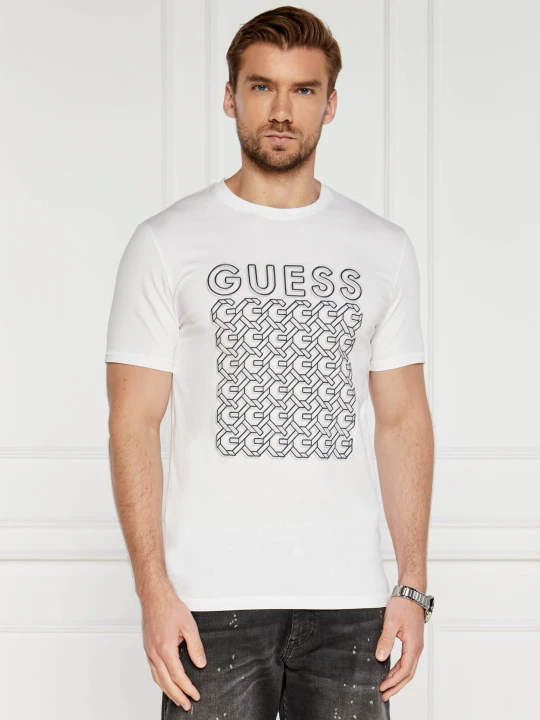 Zdjęcie produktu GUESS T-shirt G CHAIN | Slim Fit biały