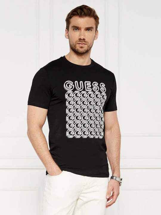 Zdjęcie produktu GUESS T-shirt G CHAIN | Slim Fit czarny