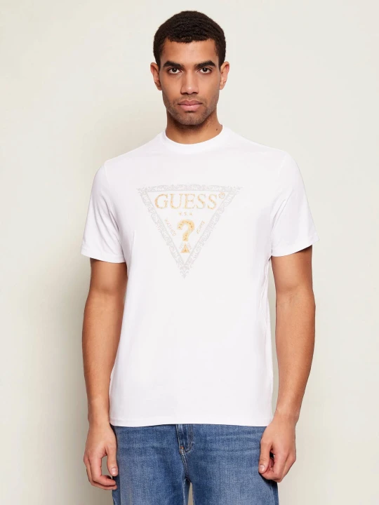 Zdjęcie produktu GUESS T-shirt GOLDEN TRIANGLE | Regular Fit biały