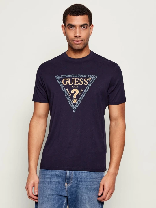 Zdjęcie produktu GUESS T-shirt GOLDEN TRIANGLE | Regular Fit granatowy