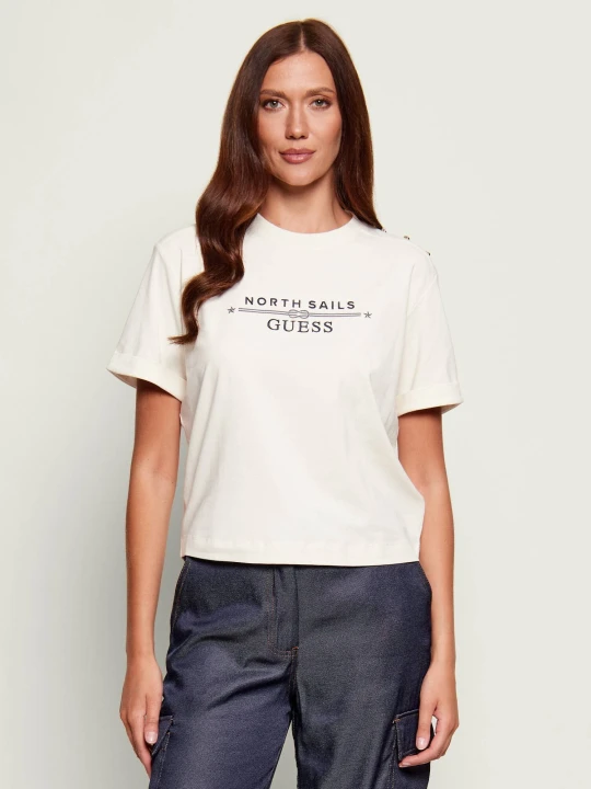 Zdjęcie produktu GUESS T-shirt Guess x North Sails | Regular Fit beżowy