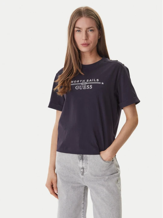 Zdjęcie produktu Guess T-Shirt GUESS x NORTH SAILS W6GI03 K2657 Granatowy Relaxed Fit