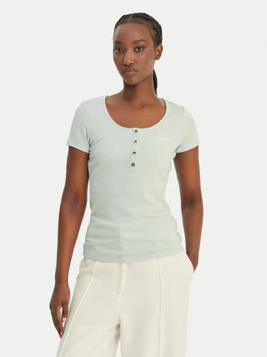 Zdjęcie produktu Guess T-Shirt GUESS x NORTH SAILS W6GP01 K2658 Zielony Regular Fit