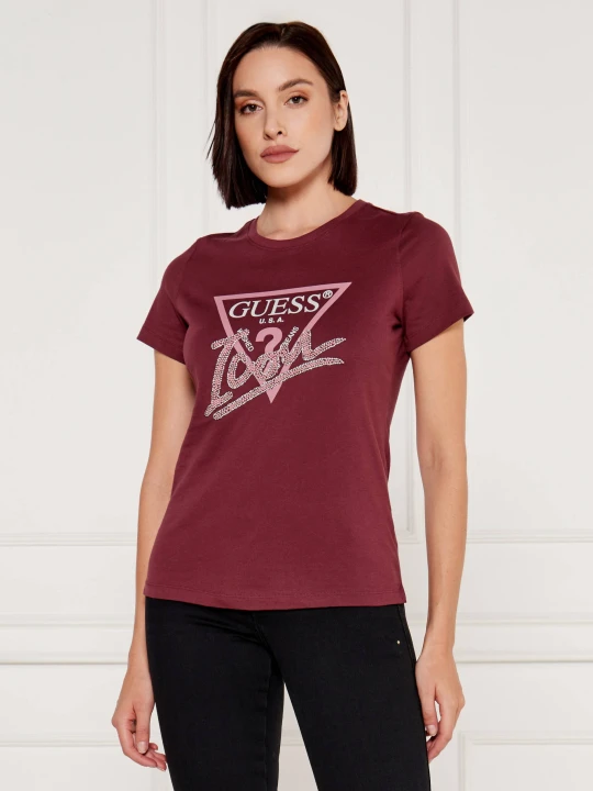 Zdjęcie produktu GUESS T-shirt Icon | Regular Fit bordowy