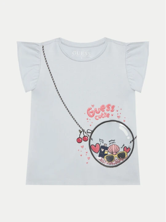 Zdjęcie produktu Guess T-Shirt K5GI05 K6YW4 Błękitny Regular Fit Niebieski jasny