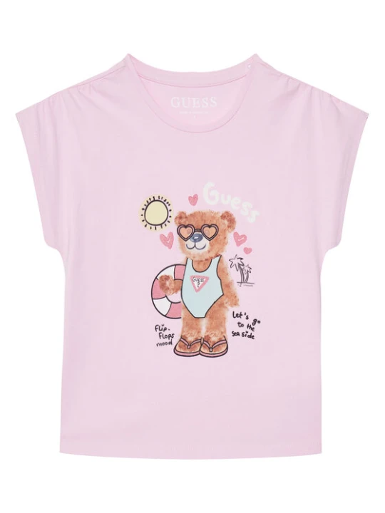 Zdjęcie produktu Guess T-Shirt K6GI18 K6YW4 Różowy Regular Fit