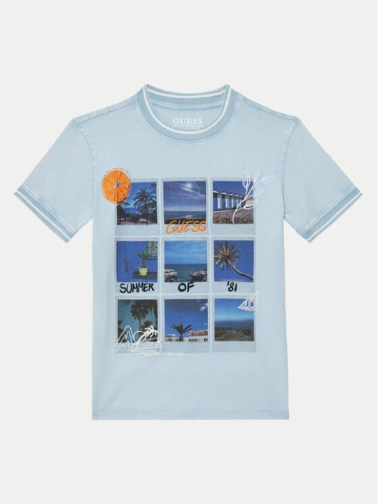Zdjęcie produktu Guess T-Shirt L5GI11 K8HM4 Błękitny Regular Fit Niebieski jasny