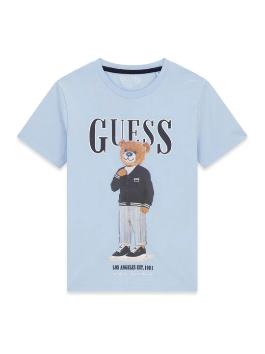 Zdjęcie produktu Guess T-Shirt L6GI09 K8HM4 Błękitny Regular Fit Niebieski jasny