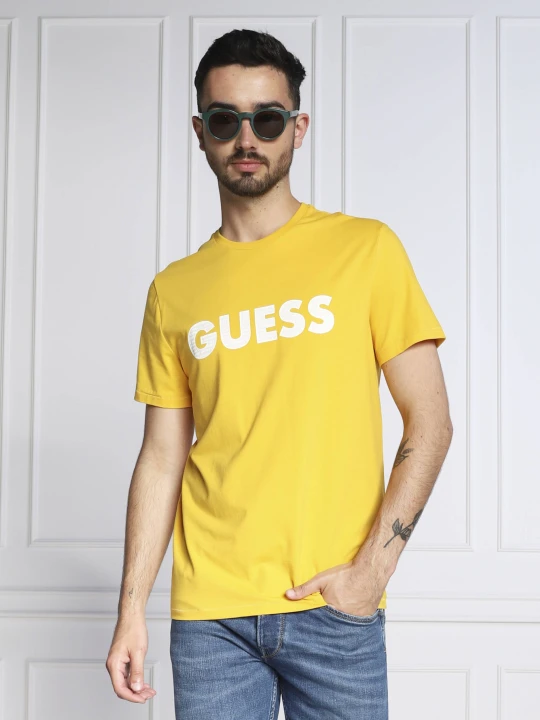 Zdjęcie produktu GUESS T-shirt LABYRINTH | Slim Fit żółty
